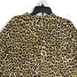 NWT Womens Brown Cheetah Print Long Sleeve Tie Neck Shift Dress Size 14 image number 4