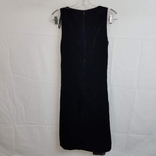Kenneth Cole New York black velvet sleeveless asymmetrical wrap front dress 2 image number 2