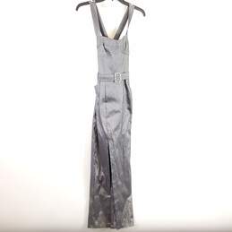 Jessica Mc Clintock Women Silver Maxi Dress Sz 6 NWT