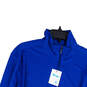 NWT Mens Blue Long Sleeve 1/4 Zip Mock Neck Pullover T-Shirt Size Medium image number 3