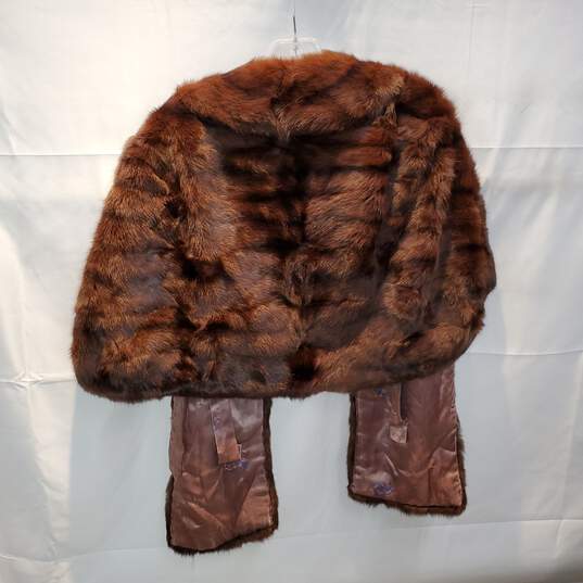 Furs by Spritzer Bros Brown Mink Shawl No Size Tag image number 2