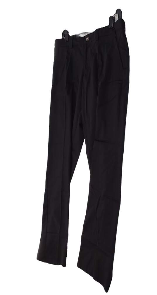 NWT Mens Black Regular Fit Flat Front Straight Leg Dress Pants image number 3