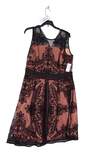 NWT Womens Black Sleeveless V Neck Casual Fit & Flare Dress Size 14 image number 1
