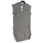 NWT Womens Gray V-Neck Sleeveless Tight Knit Pullover Sweater Size Medium image number 1