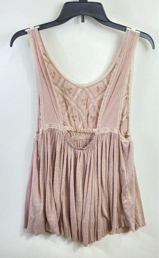 Free People Women Lavender Embroidery Lace Tank Blouse S image number 2