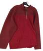 Mens Red Long Sleeve Half Zip Mock Neck Pullover Sweatshirt Size 2XL image number 1