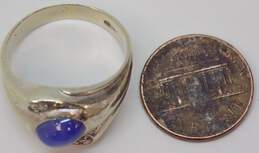 Vintage 14k White Gold Star Sapphire & Diamond Accent Ring 5.9g alternative image
