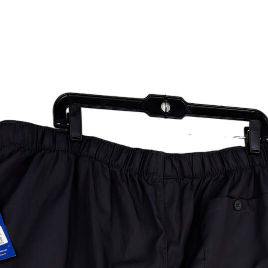 NWT Mens Black Elastic Waist Pockets Drawstring Scrub Pants Size 2XL Tall image number 4