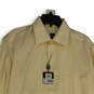 NWT Mens Yellow Long Sleeve Collared Front Pocket Dress Shirt Sz 34 /15.5 image number 3