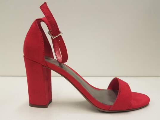 Worthington Beckwith Red Velvet Strappy Heel Sandals Women's Size 8 image number 5
