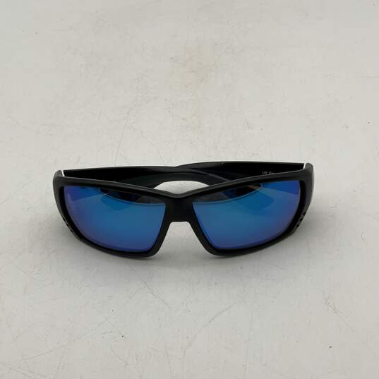Costa Del Mar Mens Tuna Alley Black Square Sunglasses With Blue Frame W/Case image number 1