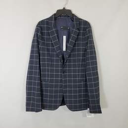 Asos Design Women Navy Plaid Blazer Jacket NWT sz 40