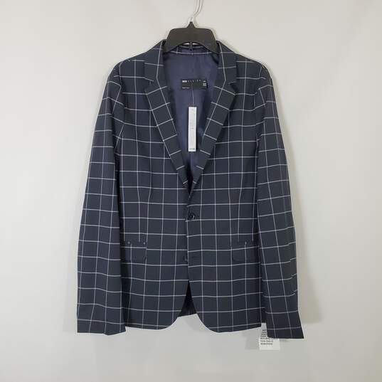 Asos Design Women Navy Plaid Blazer Jacket NWT sz 40 image number 1
