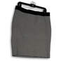 Womens Black White Herringbone Knee Length Straight & Pencil Skirt Size L image number 1
