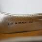 Bebe Wooden Heel Metallic Silver Studded Black Slingback Heels Size US 8W image number 4