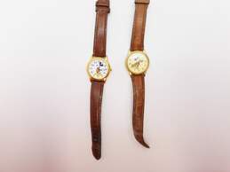 2 Lorus Mickey Mouse Brown Leather Strap Quartz Watches 45.1g