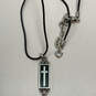Designer Brighton Silver-Tone Black Cord Cross Pendant Necklace w/ Dust Bag image number 2