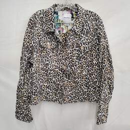Tommy Bahama WM's 100% Linen Cheetah Print Button Jacket Size XL