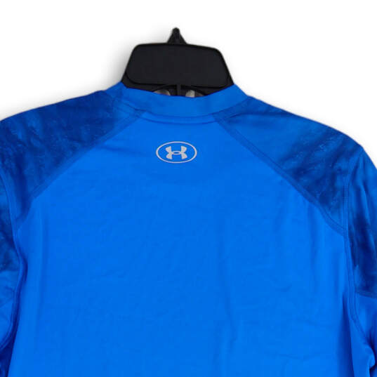 Mens Blue Printed Crew Neck Long Sleeve Activewear Pullover T-Shirt Size S image number 4