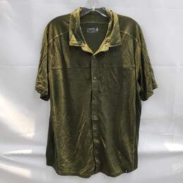 Smartwool Merino Wool Blend Green Short Sleeve Button Up Shirt Men's Size XL