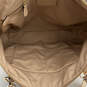 Womens Tan Leather Gold Details Logo Charm Zipper Tote Bag Purse image number 4