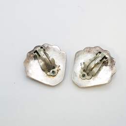 Sterling Silver TF-31 Mexico 925 Sea Shell Design Clip - On Earrings 17.8g alternative image