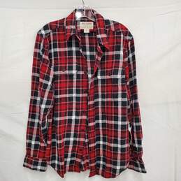 Filson MN's 100% Cotton Red & Black Plaid Long Sleeve Shirt Size SM