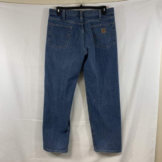 Men's Medium Wash Carhartt Relaxed Fit Jeans, 36x30 image number 2