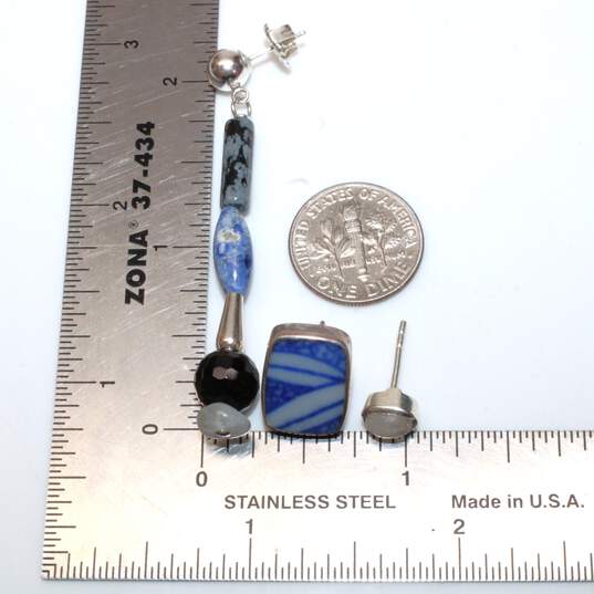 Bundle Of 3 Sterling Silver Earrings - 10.0g image number 5