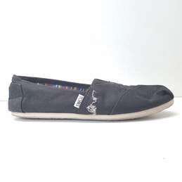 TOMS Black Canvas Slip ON Flats Shoes Women's Size 10 M