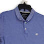 Mens Blue Short Sleeve Oragnic Cotton Collared Golf Polo Shirt Size Large image number 3