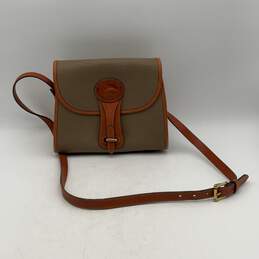 Dooney & Bourke Womens Gray Brown Adjustable Strap Inner Pocket Crossbody Bag alternative image