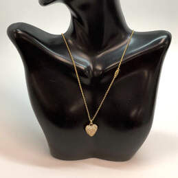 Designer Juicy Couture Gold-Tone Chain Rhinestone Heart Pendant Necklace