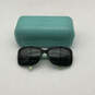 Womens Black Blue Full Frame Polarized Prescription Sunglasses With Case image number 5