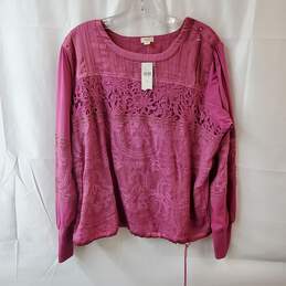 Anthropologie Tiny Rose Pink Lace Top Size XL