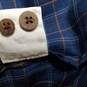 Tommy Bahama 100% Silk Men's Large LS Button Navy Blue Plaid Shirt image number 4