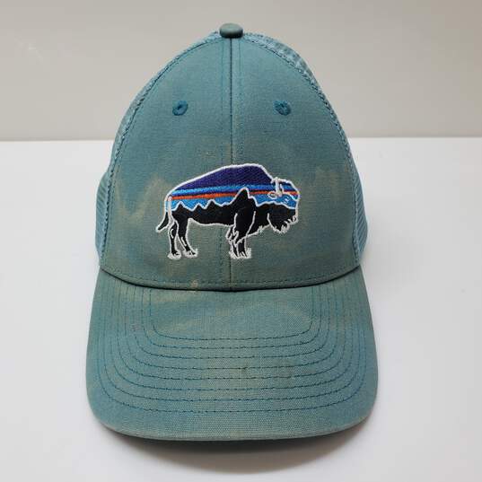 Patagonia Buffalo Bison Patch Sunset Mountain Live Simply Clean Trucker Hat image number 1