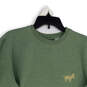 Mens Green Crew Neck Long Sleeve Ribbed Hem Pullover Sweatshirt Size Small image number 3