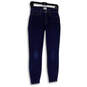 Womens Blue Denim Medium Wash Pockets Toothpick Skinny Leg Jeans Sz 25 image number 1