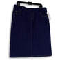 NWT Womens Blue Denim Flat Front Knee Length Straight & Pencil Skirt Sz 14 image number 1