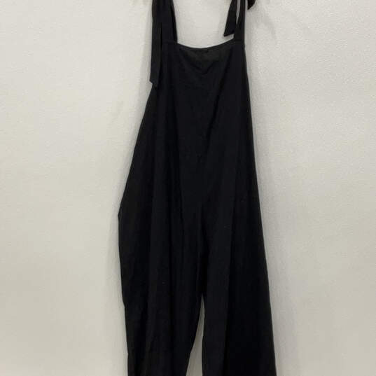 NWT Womens Black Pleated Knotted Shoulder Overall One-Piece Jumpsuit Sz 26 image number 2