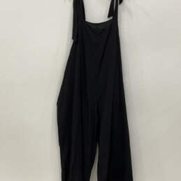 NWT Womens Black Pleated Knotted Shoulder Overall One-Piece Jumpsuit Sz 26 alternative image