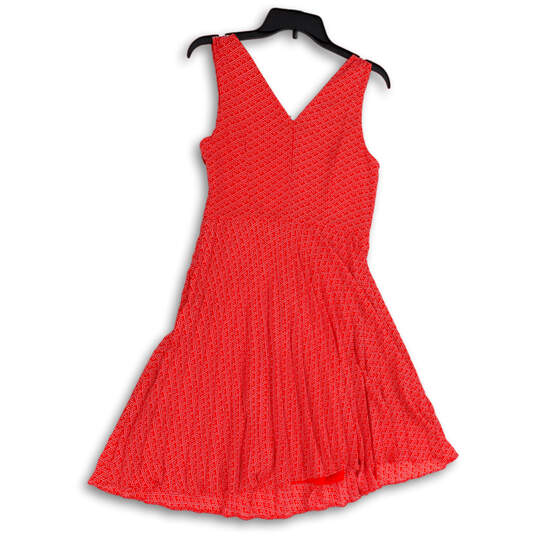 NWT Womens Red White Geometric Sleeveless Knee Length A-Line Dress Size 4 image number 2
