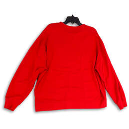 Womens Red Long Sleeve Crew Neck Comfortable Pullover Sweatshirt Size 2XL alternative image