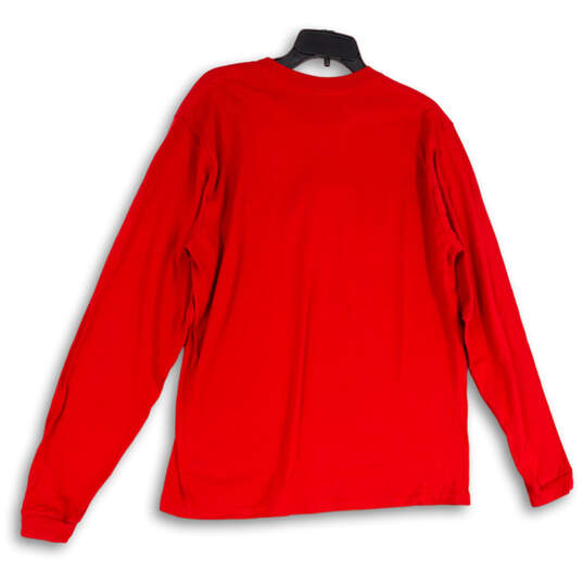 Womens Red Regular Fit Long Sleeve Crew Neck Pullover T-Shirt Size Medium image number 2
