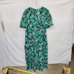 Asos Green Floral Rose Patterned Green Maxi Dress WM Size 14 NWT