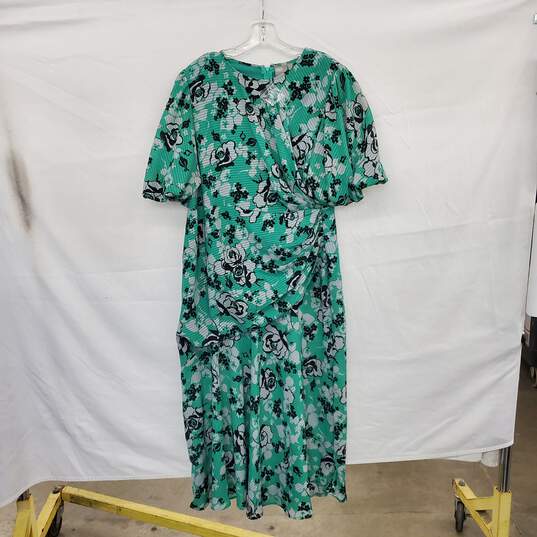 Asos Green Floral Rose Patterned Green Maxi Dress WM Size 14 NWT image number 1