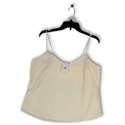 NWT Womens White V-Neck Strappy Pullover Camisole Tank Top Size 12