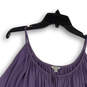 Womens Purple Long Sleeve Scoop Neck Cold Shoulder Pullover Blouse Top S/P image number 3