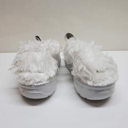 UGG Fluff Sugar Women's White Faux Fur Slingback Platform Sandals Slippers